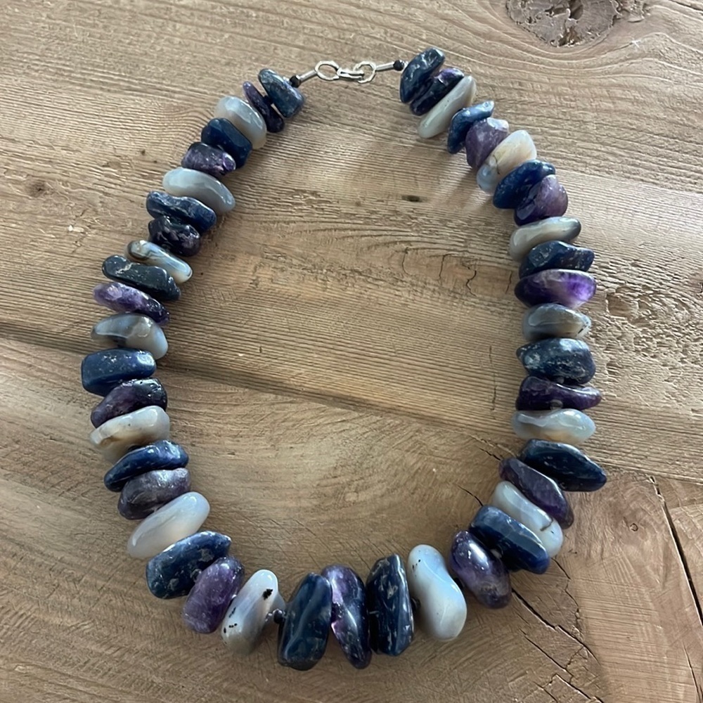 Vintage Blue Beaded Necklace